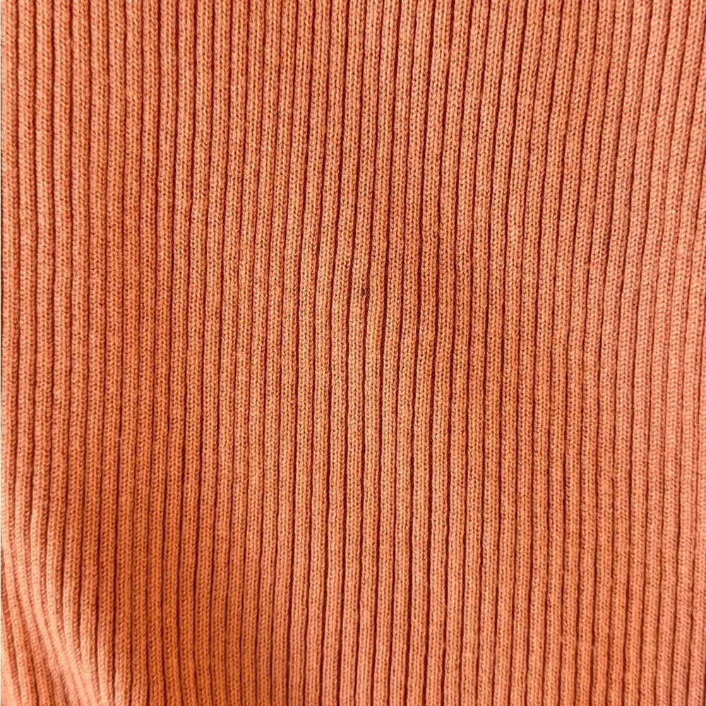 Zara Light Pink Ribbed Asymmetrical Knit Top Long Sleeve Small - Picture 6 of 7